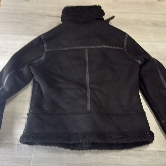 Zara Double Faced suede Jacket Black size Large nwt - Picture 10 of 10